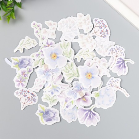 Stickers for creativity "purple flowers" set 46 pcs 4.4x4.4x1.1 cm