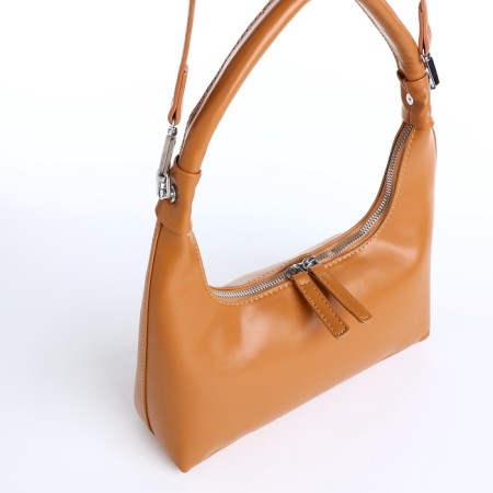Baget bag with zipper, brown color-5