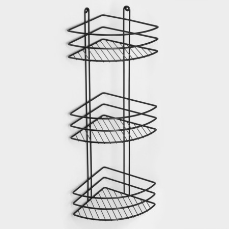 The bathroom shelf is an angular 3-long, 20 × 20 × 66 cm, black color-3