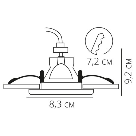 Pointed-built lamp Arte Lamp Grus A6667PL-1WH, GU10, 50 W, 8.3x8.3x9.2 cm, white-2