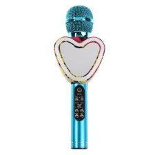 Microphone for karaoke Q5, 3 W, 1800 mAh, Bluetooth, FM, Microsd, Blue