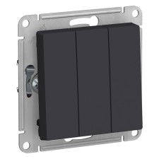 Switch Se Atlasdesign, 10 a, 3 keys, IP20, mechanism, hidden, carbon color, Atn001031