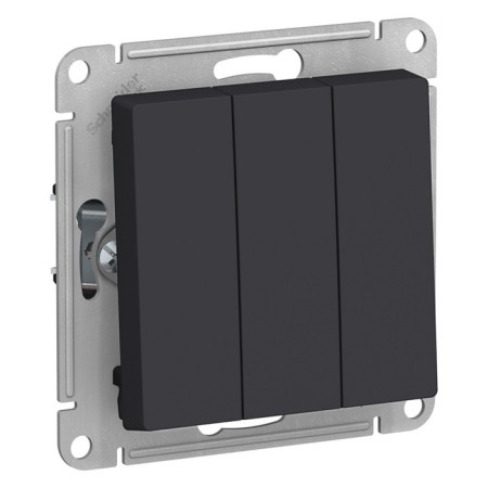 Switch Se Atlasdesign, 10 a, 3 keys, IP20, mechanism, hidden, carbon color, Atn001031