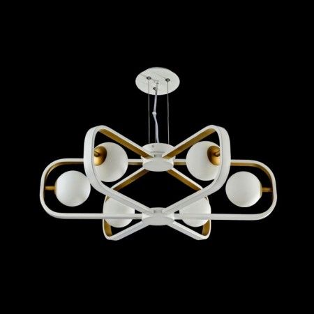 Avola chandelier, 6x40W G9, white color, gold-6