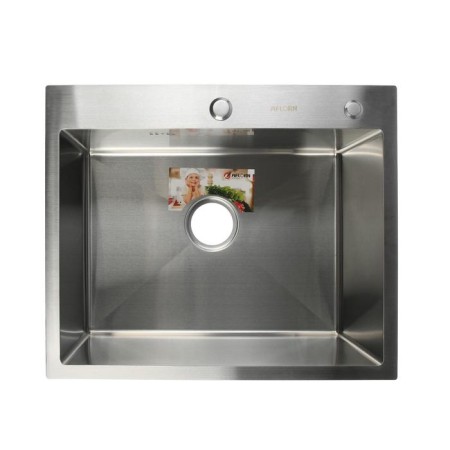 Kitchen sink Aflorn Af96050, Sredal, S = 3.0 and 0.8 mm, 60x50x22 cm, siphon, satin