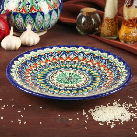 Plant of Rishtan ceramics "Patterns", 28 cm, blue