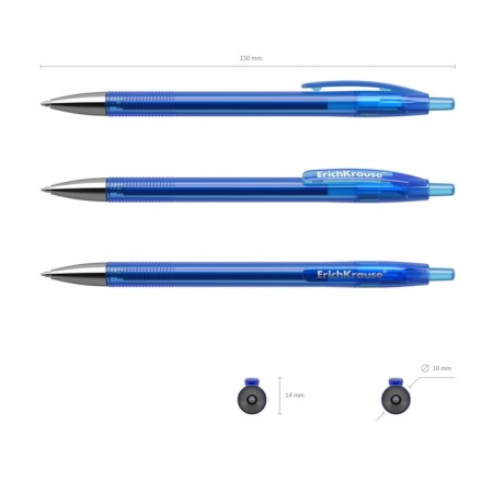 Automatic gel handle Erich Krause R-301 Original Gel Matic, blue rod, 0.5 mm-2