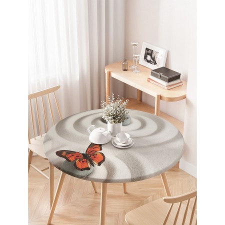 Tables on the table "Butterfly Zen", round, oxford, elastic band, size 120x120 cm, diameter 75-100 cm-2