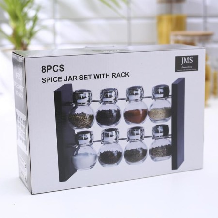 Set for glass spices on the Eco stand, 8 items: 100 ml-6