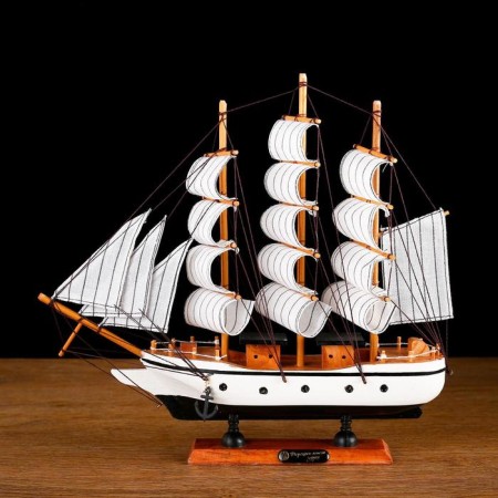 Souvenir medium "Mortan" ship, white, 33x31x5 cm-5