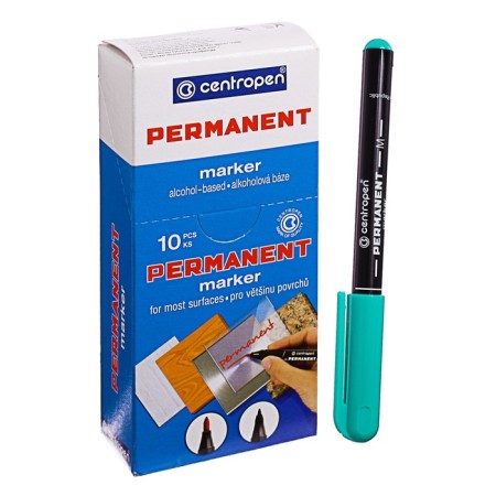 Permanent marker 2.0 mm centropen 2846, line 1 mm, green color