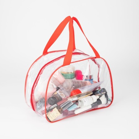 Lightning cosmetic bag, transparent/red color-5