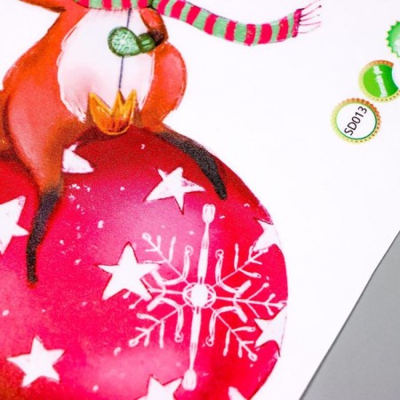 Sticker Plastic Interior Color "Fox on New Year's Ball" 30x45 cm-2