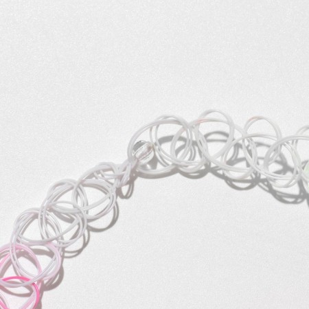 Choker "Heart" is soft, the color is pink-salad, 40 cm-1