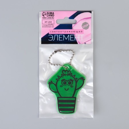 The reflective element "Cactus", bilateral, 6 × 4.6 cm, green color-4