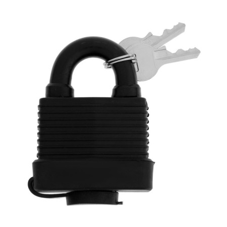 Lockland hinged lock, 50 mm, moisture -proof, short handle, 2 keys, black color-3