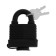 Lockland hinged lock, 50 mm, moisture -proof, short handle, 2 keys, black color