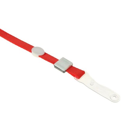 Baiga tape, 10 mm x 80 cm, dense, with a runner and with silicone clamp, red-1