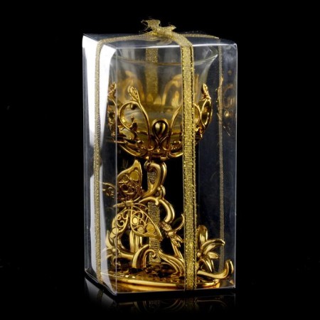 Climber Plastic, glass "Butterfly" gold 12x7.5x6 cm-4
