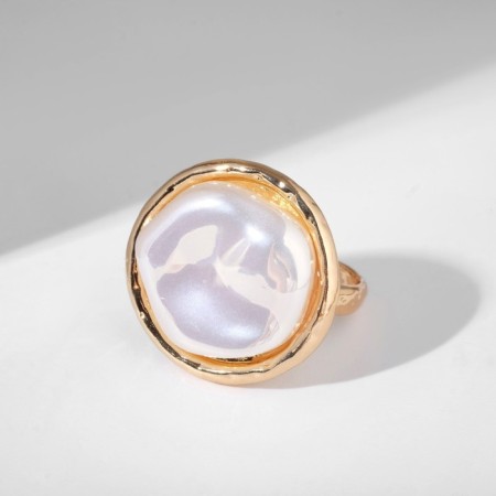 Ring "mother -in -law" circle, white color in gold, dimensionless-1