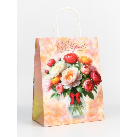 Package gift craft "From March 8!" 21 x 11 x 27 cm-1