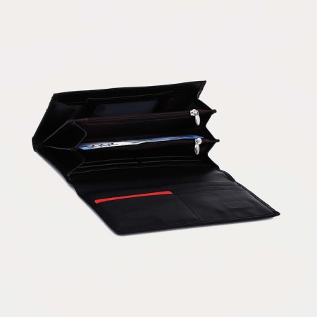 Women's wallet on magnets, black color-2