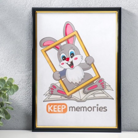 Photo frame plastic 21x30 cm black (589)-3