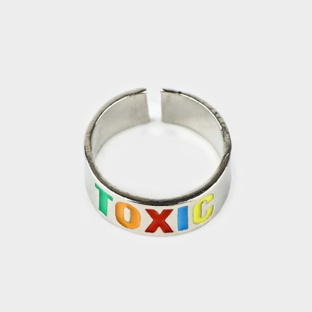 Metal ring "Toxic", 1.7 cm-2