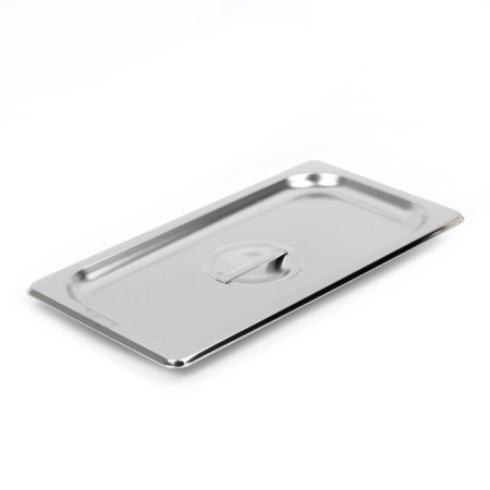 A stainless steel cover to gastro power 1/3, 32.5 × 17.6 × 1.5 cm, thickness 0.8 mm