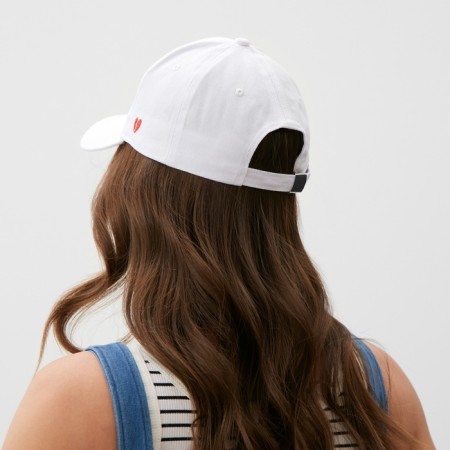 Women's cap with embroidery Mist Hearts, White, p. 56-58-2
