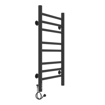 Two -heated towel rail Laris lavender ChKCh, 300x700 mm, 8 crossbars, left, black-10