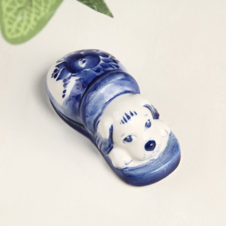 Souvenir "Sleeping puppy", 9 x 5 x 4 cm, gzhel, cobalt-2