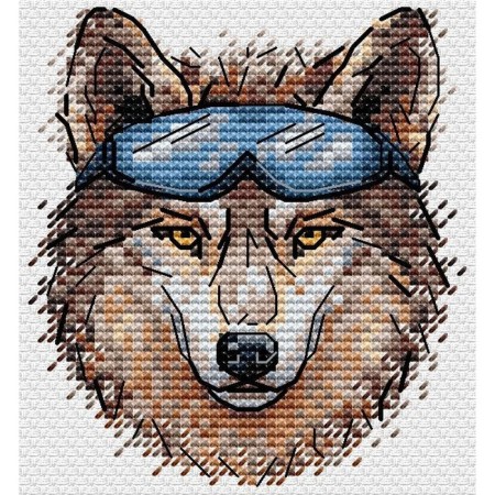 Embroidery set "Brutal Wolf" 9 × 8 cm