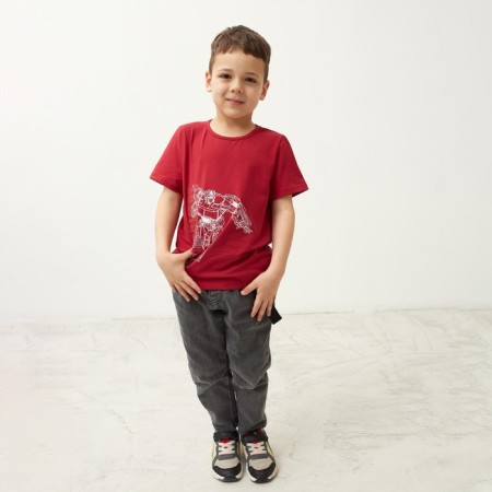 Children's T-shirt "Transformers", height 86-92, raspberry color-2