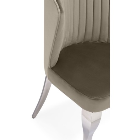 SHALS on a metal frame Edwin Metal/velor, chrome/beige 57x56x86 cm-5