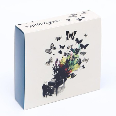 Box for 9 sweets with a shell of a "good day" with a window of 14.5 x 14.5 x 3.5 cm-1