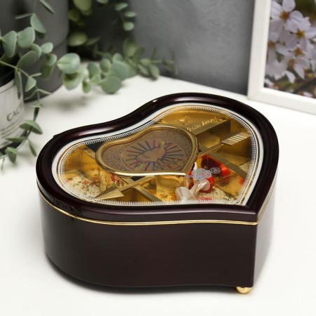 Musical Plastic Casket "Curved Heart" MIX 19X17X7 cm-7