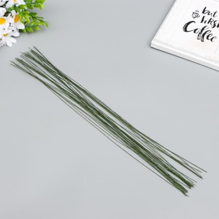 Wire of creativity "Fiorico" 0.3 mm, 30 pcs, 40 cm, in paper braid, green