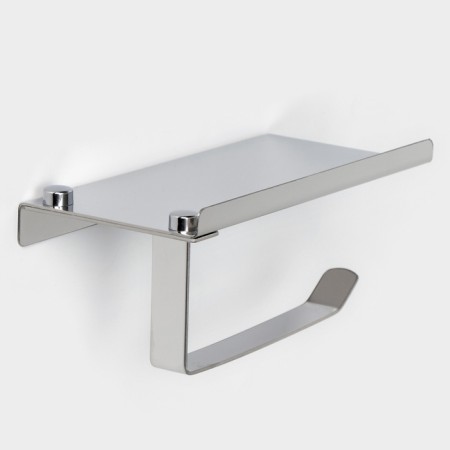 Toilet paper holder, with a shelf for a phone