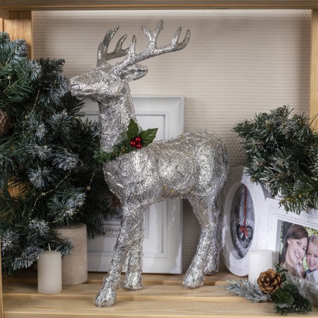 LED figure "silver deer" 30 × 46 × 15 cm, acrylic, batteries CR2032x2 (not in the kit), glow warm white-1
