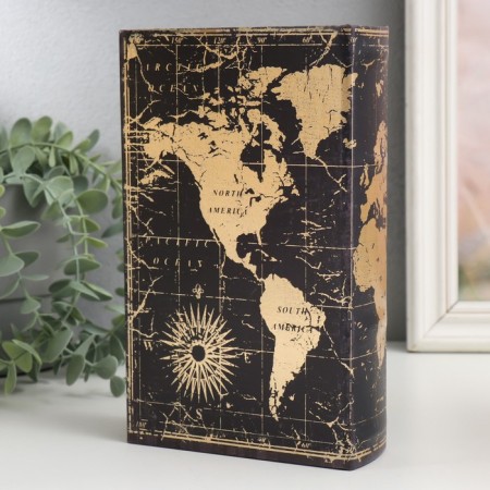 Safe-book wood to the leatherette "Golden Card" 21x13x5 cm-5