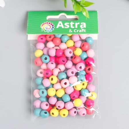 Set of wooden beads "Astra" light mix, 8 mm, 18g-2
