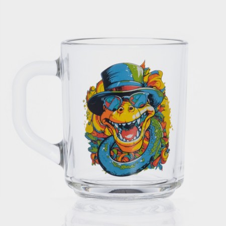New Year's glass mug for tea "Symbol of the year 2025", 200 ml
