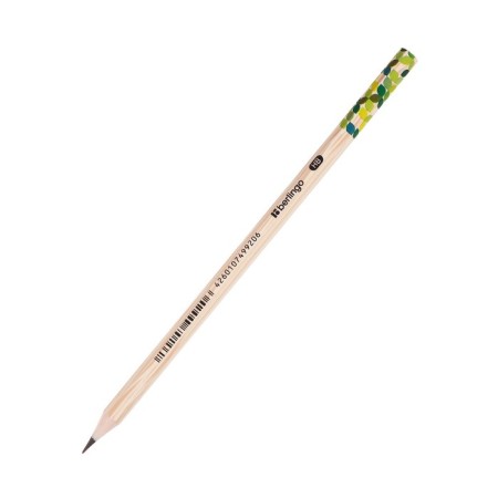 Black granographic pencil Berlingo "Green Series", HB, hexagonal, sharpened, plastic, assorted-6