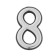 Door digit "8" tundra, plastic, chromium color, 1 pc.