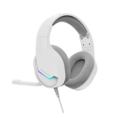 Marvo H8618 WH headphones, game, full -size, microphone, USB, 2 m, RGB, gray-4