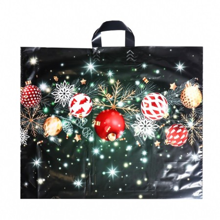 Package "New Year's Flinking", polyethylene with a loop pen, 50 x 58 cm, 60 μm