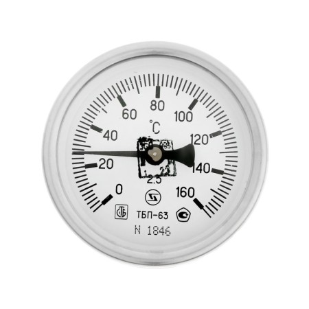 Bimetallic thermometer, 160 ° C, with a submersible sleeve of 60 mm-3