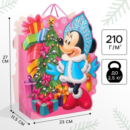 New Year. Gift package, 23x27x11.5 cm, packaging, Minnie Mouse