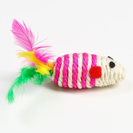 Sizalevaya mouse, 7 cm, pink/white-1